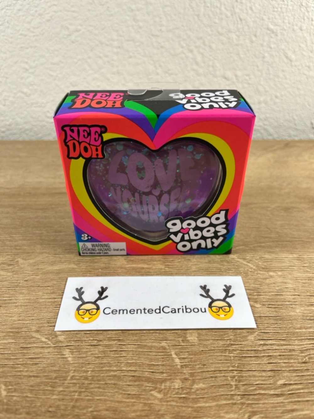 NeeDoh Good Vibes Only Purple “Love Yourself” Heart Squishy Fidget Toy NEW
